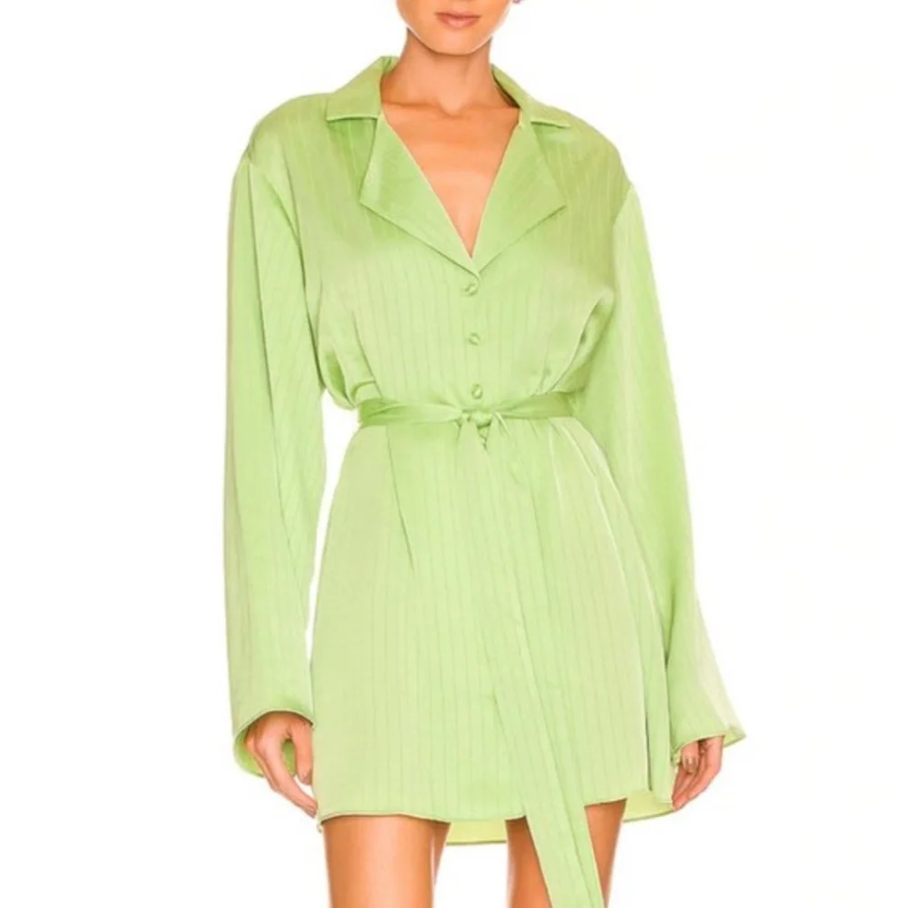 LPA | Dresses | Nwt Lpa Dress Shirt With Waist Tie Dress Green | Poshmark